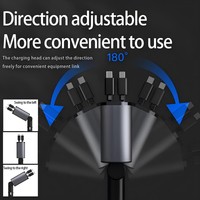Chargeur de voiture multi-ports 4-en-1 le plus récent avec câbles de charge rétractables et charge rapide PD pour téléphone portable