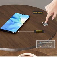 Veilleuse LED en bois de charge sans fil moderne intelligente Table basse Table de chevet verticale lampadaire avec table pour chambre à coucher