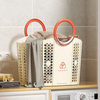 Panier à linge pliable de grande capacité en plastique portable pour le rangement des vêtements sales dans les dortoirs et les salles de bain