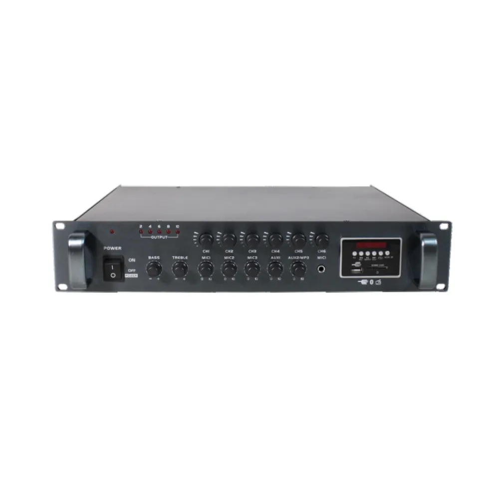 6-zone Mixer Amplifier with Volume Control 260W Mixer Power Amplifier with Blue tooth, USB and Tuner