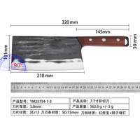 Set pisau daging profesional 4CR13 pisau daging hitam pisau koki Mesir Set pisau dapur tempa tangan Viking