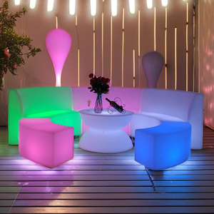 Su geçirmez plastik LED mobilya parlayan Led kanepe ve masa Led mobilya kanepe sandalye Bar mobilya seti için bahçe açık - Product Image 5