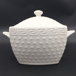 Vente en gros, vente chaude, ensemble de soupières carrées blanches en porcelaine, couleur personnalisée - Product Image 1