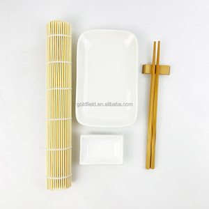 Juego de regalo de disco de salsa de inmersión para descanso de palillos blancos elegantes más vendidos con alfombrilla de bambú de madera pura para <span class=keywords><strong>sushi</strong></span> para amantes del <span class=keywords><strong>sushi</strong></span> - Product Image 2