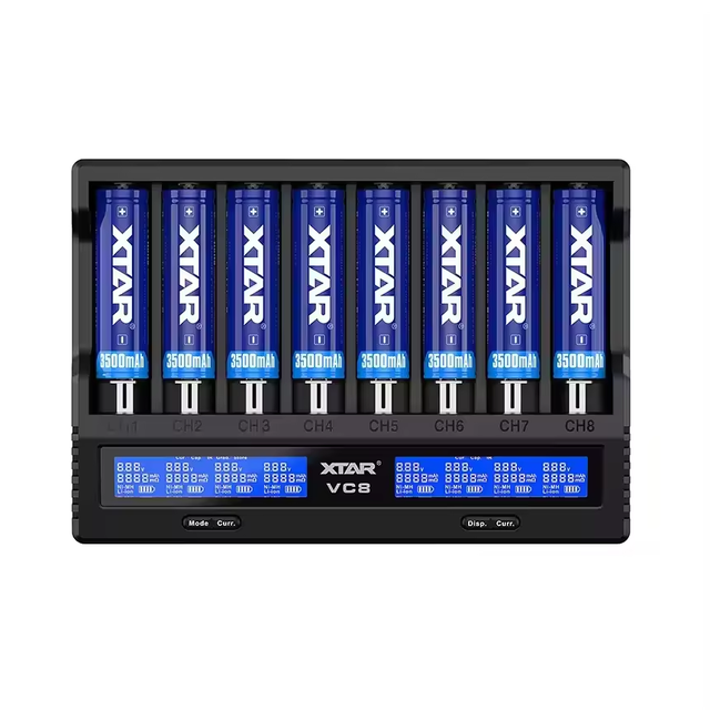 Chargeur Xtar VC8 8 canaux 18650 21700 1.2V aa aaa chargeur de 8 baies chargeur intelligent cran LCD pour Li-ion NiMH
