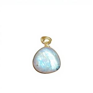 Collar con Colgante de Latón de Estilo Vintage, Pequeño, con Piedra Lunar Triangular y Gema - Colgantes y Dijes de Moda - Product Image 1