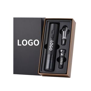 ชุดเปิดขวดไวน์ไฟฟ้าสีดำแบบกล่องของขวัญลดราคาพิเศษสำหรับเทศกาล - Product Image 3