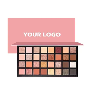Individuelles Logo-Lidschatten mattglanz Glitzer 100% vegan tierversuchsfrei mehrfarbig 32 Farben Eigenmarke Makeup-Lidschatten-Palette