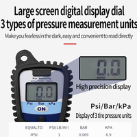 Gonfleur de pneus numérique THB BG40, pistolet de gonflage, 4,41 bars, jauge de pression LCD, buse d'air 1/4'', alliage d'aluminium pour voiture et moto