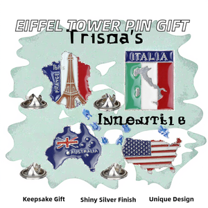 France <strong>UK</strong> Christmas Silver-Plated Welding Die Cut Creative Eiffel Tower Building Metal Drip Brooch Souvenir Badge Custom - Product Image 2