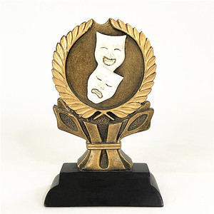 Argento e oro dramma movimento estremo resina trofeo premio per attore e attrice personalizzare il testo inciso disponibile - Product Image 2
