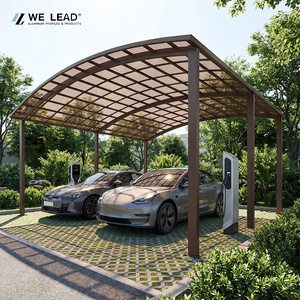 Customized Heavy Duty Weatherproof Free <b>Standing</b> Double Bay Outdoor Parking Shed System Aluminum Carport For Two <b>Cars</b> - Product Image 6
