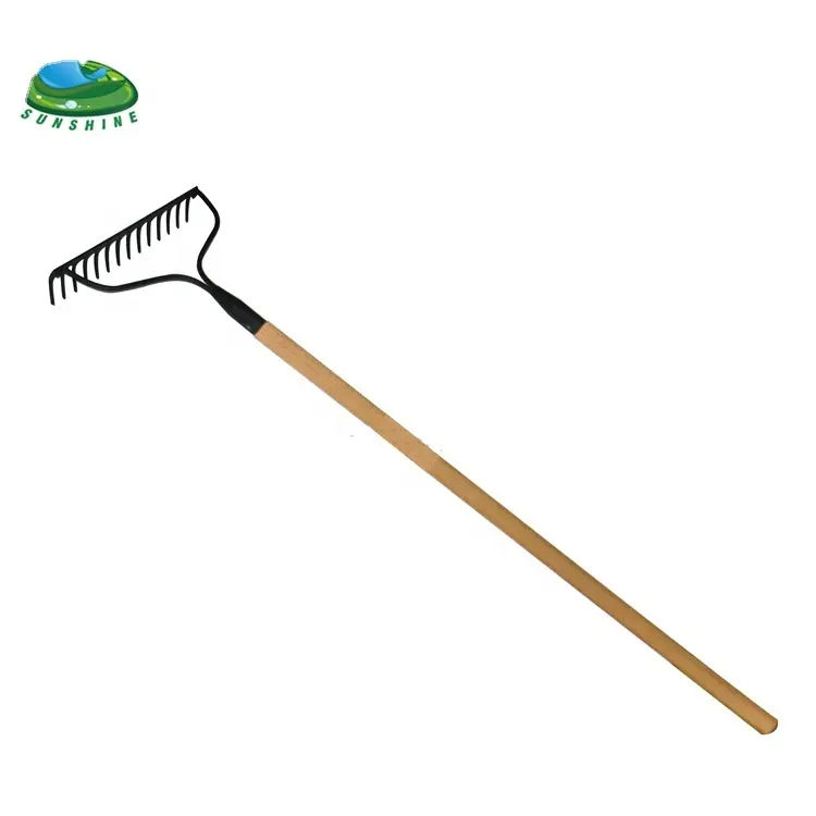 Sunshine garden steel bow rake with wood handle