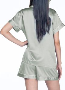 <span class=keywords><strong>Pigiama</strong></span> in seta di alta qualità XS-2XL Set <span class=keywords><strong>pigiama</strong></span> da donna in <span class=keywords><strong>raso</strong></span> morbido da sposa Set da salotto pantaloncini da notte corti - Product Image 2