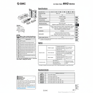 MXQ20-10AS โต๊ะสไลด์ลมนิวเมติก SMC - Product Image 1