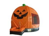 Castillo Inflable con Temática de Calabaza de Halloween, Trampolín Inflable para Fiestas y Eventos