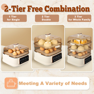 Vaporera Eléctrica Digital de 3 Niveles, 23L de Capacidad, Eficiencia Energética, Carcasa de Plástico PP, Apagado Automático de Seguridad, 1000W, Gran Venta - Product Image 5