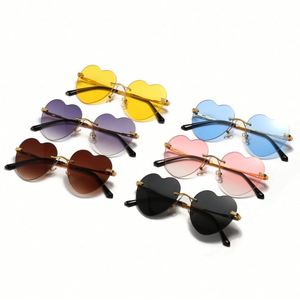 Lunettes de soleil personnalisées avec logo, style rétro, pour hommes et femmes, monture en métal, colorées, sans monture, en forme de cœur, pour femme - Product Image 5