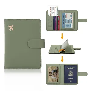 Custom Logo Passport Holder Card Slots Airplane Cute Passport cover for Women/Men,Waterproof Rfid Blocking Travel Wallet