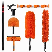 Kit de changement d'ampoules avec support mural en aluminium à axe décagonal, 3 sections, 2m, gain de place, poignée souple pour le remplacement de lampes de plafond