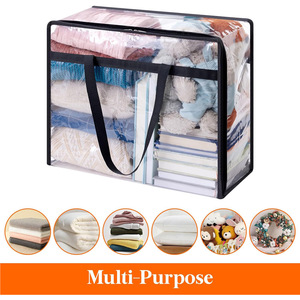 Écologique <span class=keywords><strong>personnalisé</strong></span> en plastique fermeture éclair tissu non tissé PVC couette couette couverture oreiller sac <span class=keywords><strong>personnalisé</strong></span> maison Textile emballage stockage - Product Image 5