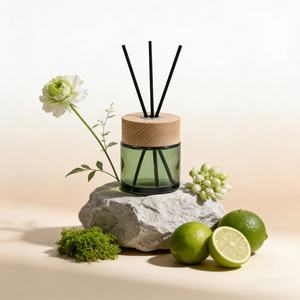 Wholesale Luxury Refillable 100ml 200ml Empty Diffuser Bottles with <b>Reed</b> Container With Wooden Lid - Product Image 5