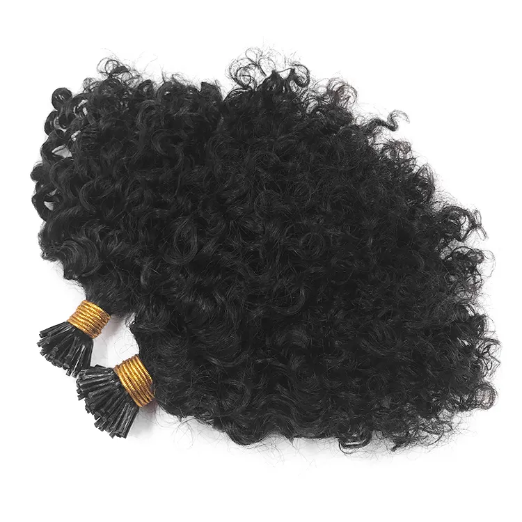 Extensión de cabello indio de doble punta para mujeres negras, cabello birmano rizado 100% sin procesar, Micro link, extensiones de cabello rizado
