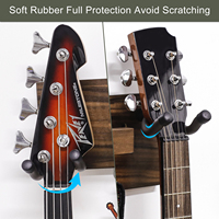 Solid Wood Guitar Wall Mount Hanger for Acoustic Electric Bass Guitar Ukulele Display Holder OEM Factory Supplier