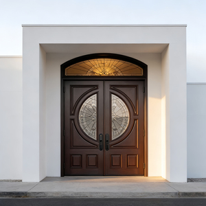 Porte d'<span class=keywords><strong>entrée</strong></span> double moderne pour <span class=keywords><strong>maison</strong></span>, design décoratif et isolé - Product Image 2