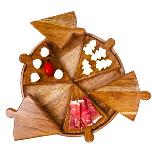 Bon marché, 6 planches individuelles en bois pour la charcuterie et le <span class=keywords><strong>fromage</strong></span>, <span class=keywords><strong>plateau</strong></span> <span class=keywords><strong>de</strong></span> service à pizza en bois naturel - Product Image 1