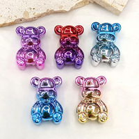 Dégradé violet à bleu perles en vrac breloques bijoux à bricoler soi-même faisant arc-en-ciel mignon acrylique ours perles pour Bracelet
