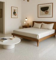 Revêtement de sol époxy HUAYUN à effet marbre liquide, couleur unie personnalisable, respectueux de l'environnement, prix usine