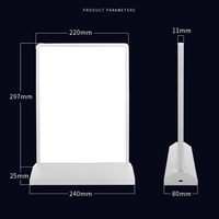 RICHSHINING Porte-menu à LED en plastique solide à double page pour restaurant bar nouveauté boîte de nuit