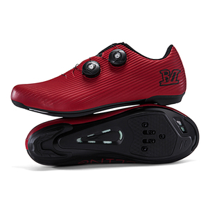 Chaussures de cyclisme sur route roses avec fermeture double Boa, compatibles avec les clips SPD, chaussures de vélo de course professionnelles avec clips - Product Image 2