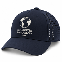 Casquette de baseball en polyester perforée découpée au laser à 5 panneaux, légère, séchage rapide, performance optimale, logo personnalisé, course à pied, homme, léopard, argyle