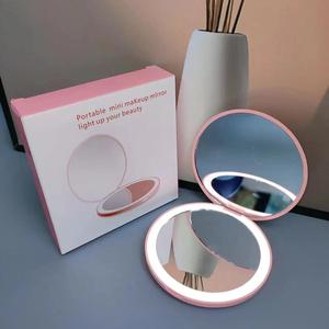 Cá Nhân Dễ Thương Vòng du lịch xách tay thắp sáng cầm tay nhãn hiệu riêng nhỏ gọn LED ánh sáng trang điểm Túi gương - Product Image 4