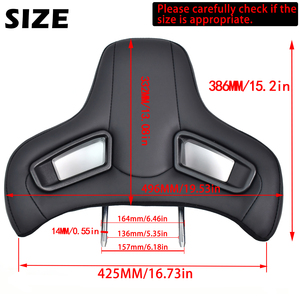 Tiypeor 496*386mm màu đen ô tô thể thao có thể tháo rời đua xe ghế tựa đầu - Product Image 2
