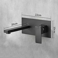Offre Spéciale robinet de lavabo en laiton à poignée unique de Style moderne 3 trous robinet de salle de bain mural noyau de Valve en céramique simple