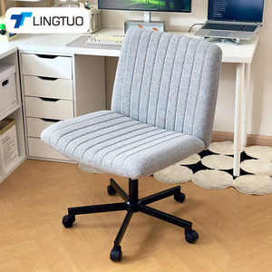 Lingtuo <b>Office</b> Chair Gray Fabric Height <b>Adjustable</b> Swivel <b>Desk</b> Chair For Home Study Or Dorm Use - Product Image 2