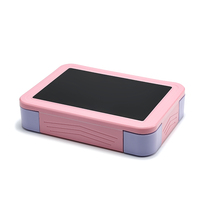 Boîte à lunch pour enfants en PP sans BPA, étanche, avec surface de dessin et d'écriture, boîte à bento avec pot à nourriture, fourchette et cuillère, logo personnalisé