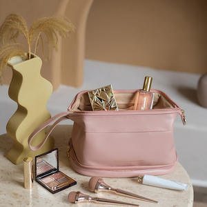 Sac cosmétique multifonction à double couche en PU, grande capacité, organiseur de maquillage, trousse de voyage - Product Image 2