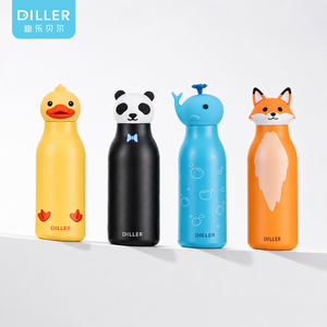 Bouteille d'eau isotherme en acier inoxydable pour enfants avec logo personnalisé, motif animal, mignonne, thermos de dessin animé pour cadeau scolaire - Product Image 2