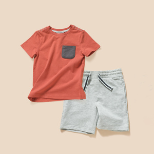 Set di abbigliamento per ragazzi 2 pezzi stile estivo per 13-14 anni top manica tuta e pantaloni per - Product Image 3