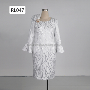 Robe de soirée de luxe argentée et blanche avec grand nœud papillon, grande taille, pour femme, idéale pour l'église, les événements et les fêtes - Product Image 4