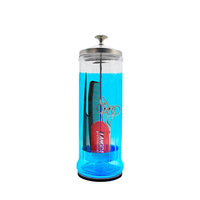 Ciseaux professionnels peigne en acier inoxydable couverture coupe de cheveux désinfectant pot coiffure verre stérilisation bouteille