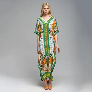 Áo Caftans Nhãn Hiệu Riêng Váy Dài Polyester Bán Sỉ Váy Maxi Nữ Váy Châu Phi Che Kín