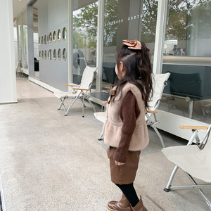 Vente en gros de vêtements d'hiver pour enfants style décontracté <span class=keywords><strong>pull</strong></span> de chameau gilet à nœud épaissi tenue courte pour filles de 7 <span class=keywords><strong>ans</strong></span> - Product Image 4