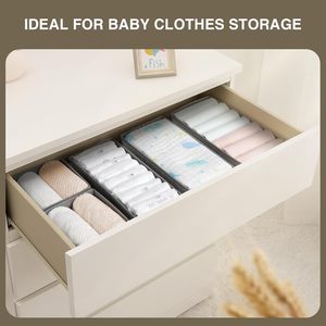 Closet Dresser Drawer Organizers Foldable Fabric Underwear Bras <b>Clothes</b> <b>Storage</b> <b>Clothes</b> Drawer Organizers - Product Image 6