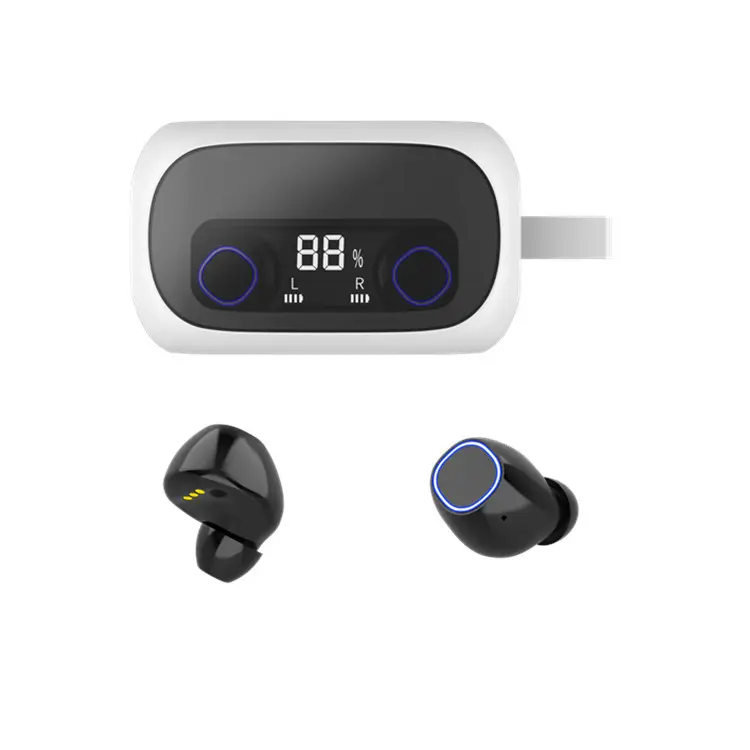 Handsfree LED Display Stereo Headset Wireless V5.0 Audifono True TWS Earbuds with Power Bank