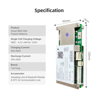 Système BMS intelligent Yanyang Lifepo4 15S pour batterie lithium 70A 100A 15S 48V avec BT CAN pour E-Rickshaw